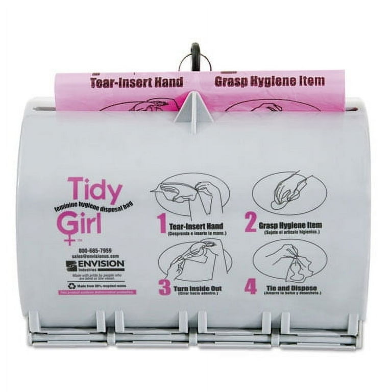 Plastic Feminine Hygiene Disposal Bag Dispenser, Gray Plastic Feminine Hygiene Disposal Bag Dispenser, Gray