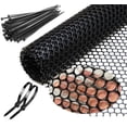 thumbnail image 1 of Plastic Fence Mesh,Plastic Hexagonal Fencing for Gardening with Zip Ties,Plastic Garden Fencing,15.7IN x 16FT Black Poultry Fencing,Garden Netting,Chicken Wire Frame for Crafts, Floral Netting, 1 of 7