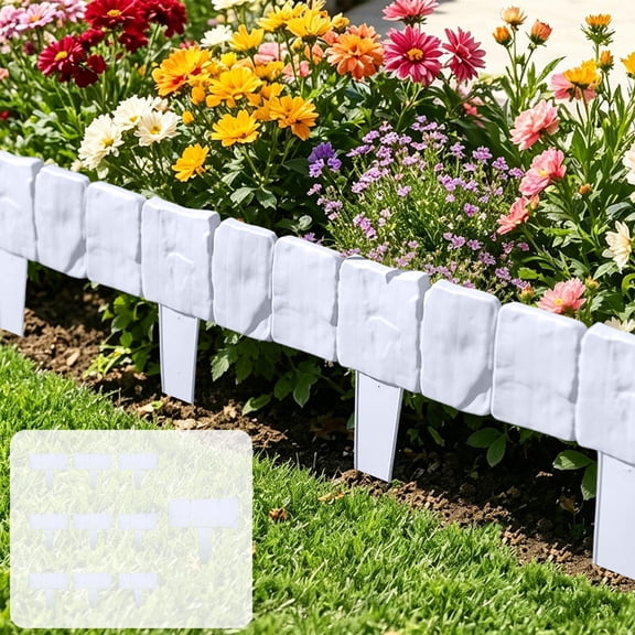 Plastic Fencing, Garden Railings, Horticultural Fencing, Environmental Sturdy Modular Fencing, Quality PVC Material, Durable Weather Resistance, Easy Installation, Garden Decoration White