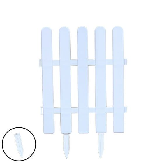 Plastic Fencing PVC Gardening White Hedge Fence Decorative Patio Garden Fence ABS Landscape Fencing 19.6x11.4in Outdoor Fencing Border Fence