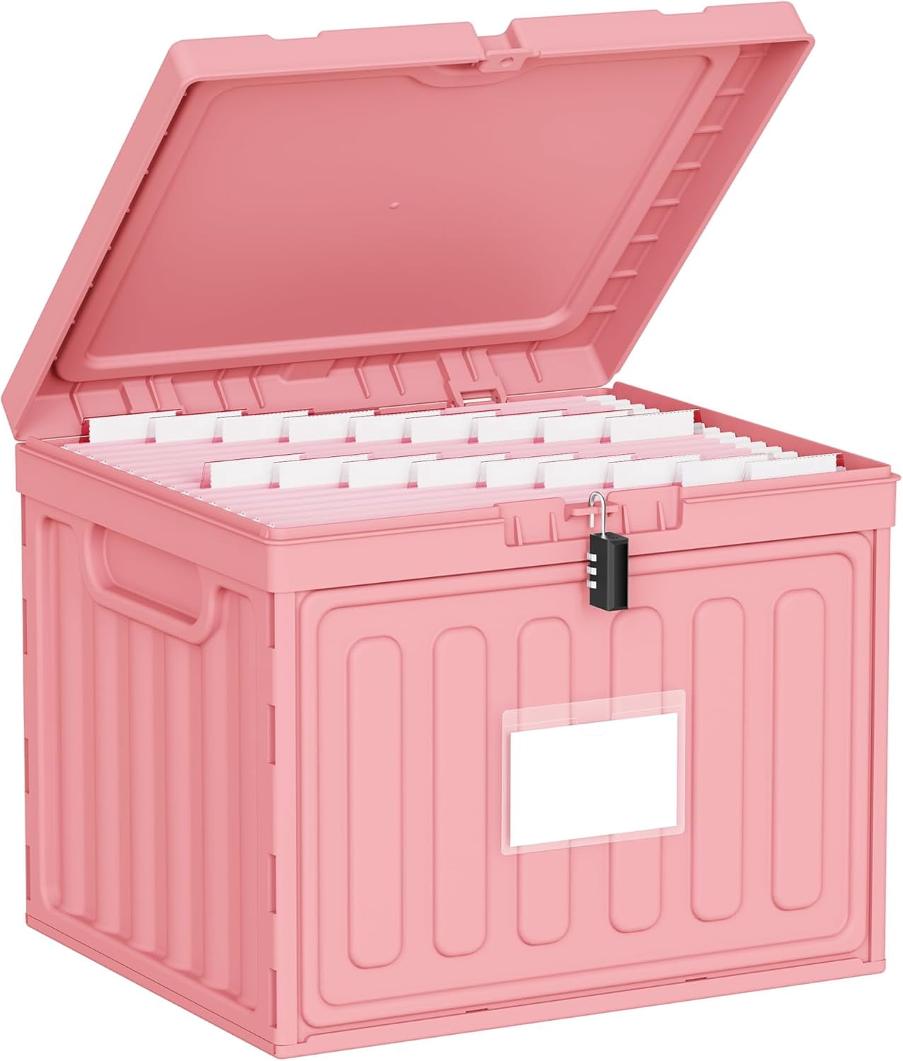 Stackable Folder Boxes Plastic File Box with Lid for Letter Size Hanging File Folders, Hanging ...