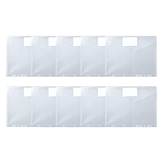 Plastic File Folder Envelope Expanding File Wallet Document Folder with Button Closure, 11-Hole Punched, Letter/A4 Size, Large Waterproof File Pouch Folders for Home Office, 10Pcs(White,13x9.8")