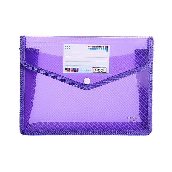 Plastic File Folder, Expanding Plastic Envelopes Folders with Snap Closure & Label Pocket, Large Capacity Letter A4 Size for Office Supplies, Home, Available in Assorted Colors, 1Pc(Purple,14x11")