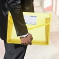 thumbnail image 1 of Plastic File Folders Envelope Expanding File Wallet Organizer Documents Folder with Snap Closure and Pocket, A4 Size Waterproof Transparent File Pouch(Yellow), 1 of 6
