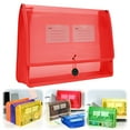 thumbnail image 1 of Plastic File Folders Legal Size Expandable Document Folder with Snap Button Closure, A4 Expanding File Wallet Envelopes Pouch with Label Pocket, 1 Pack,Red, 1 of 4