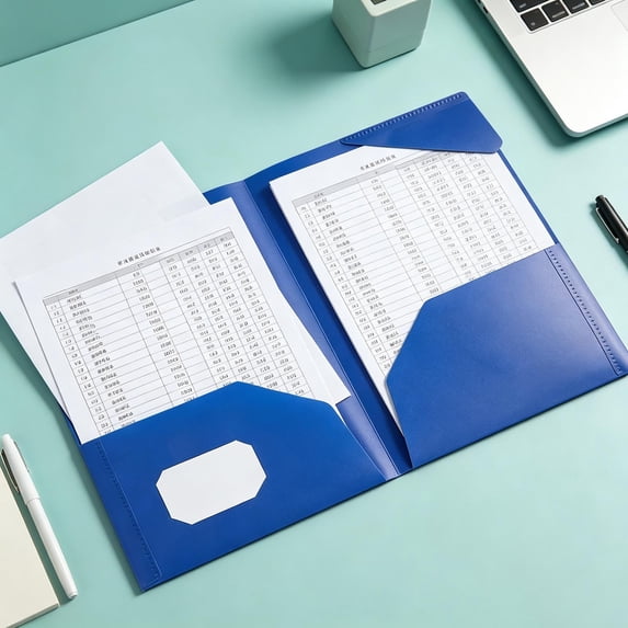 Plastic File Folders with Pockets, Heavy Duty 2 Pocket Document Organizer Folder with Inner Flap, Waterproof Letter Size File Folders for Office, School, and Home Organization