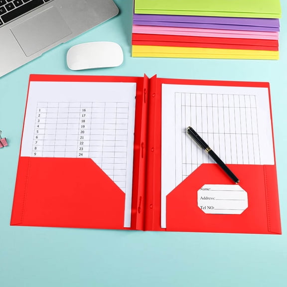 Plastic File Folders With Pockets, Heavy Duty Letter Size Document Organizer for Office School and Business, Water Resistant Pocket Folder with Card Slot, Durable File Storage Binder Portfolio