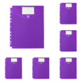 thumbnail image 1 of Plastic File Folders with Secure Button Closure and Removable Label, 11-Hole Vertical Sleeves for Standard Binders, Sturdy Purple Document Storage Organizers, Purple, 5-Pack, By Cosmug, 1 of 5