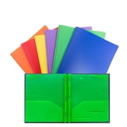 Plastic File Folders with Pockets, 3 Hole, Multicolor, 12 Pack A4 Durable Heavy Duty Colored Folders for School for School Office