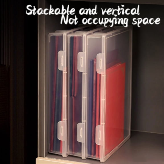 Plastic File Organizer Transparent Square Storage Box A4 Storage Box File Storage Box L