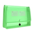thumbnail image 1 of Plastic File Wallet Envelope Expanding File Folder Document Organizer with Snap Closure & Label Pocket Clear Colored Waterproof Accordion File Pouch for Office Home(Green,13.19x2.76x9.45"), 1 of 6