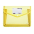 thumbnail image 1 of Plastic File Wallet Folders, A4 Letter Size Poly Waterproof Transparent Envelope Expanding File Folders with Label Pocket & Snap Button Closure for Home Office Organization, 1Pc(Yellow,13x2.3x9.8"), 1 of 8