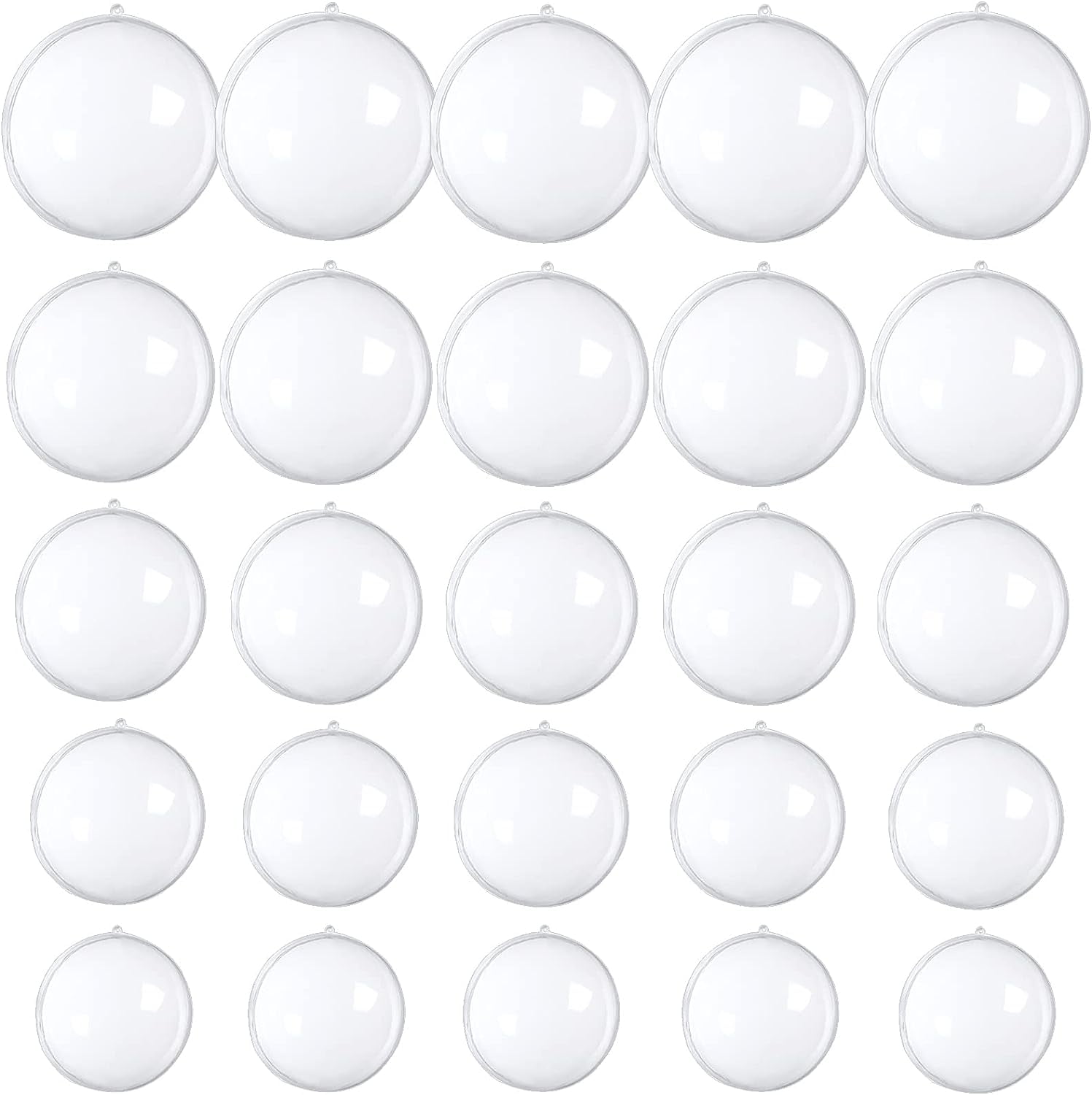 Plastic Fillable Ball 25Pcs Clear Fillable Plastic Ball Christmas Transparent Hanging Ball