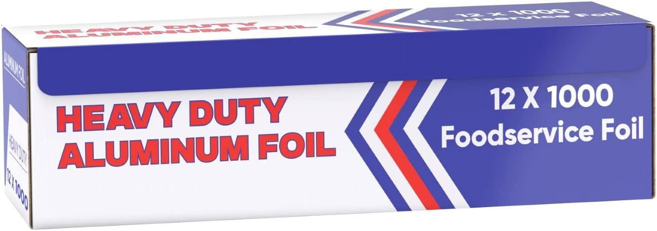 Heavy Duty Aluminum Foil Wrap, Commercial Grade 1000ft Foil Wrap for Food Service Industry, Strong Silver foil, 12 inches by 1000 Feet (1-Box)