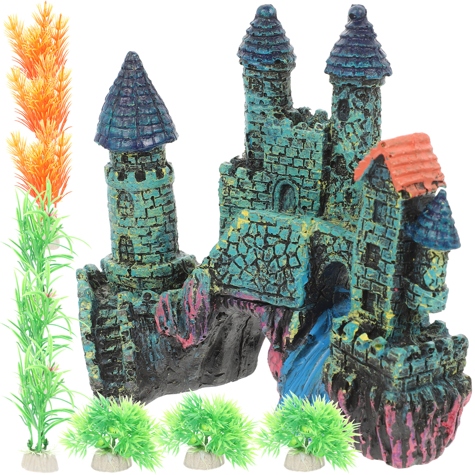 Plastic Fish Bowls Tank Decoration Floating Aquarium Plants Betta