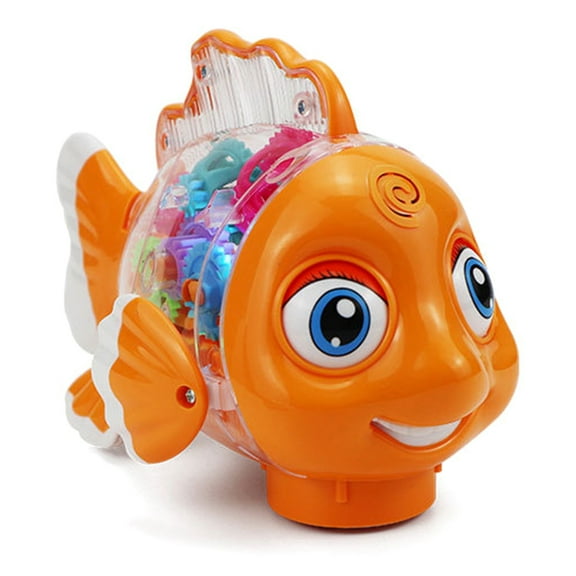 Plastic Fish Shaped Toy Vehicle With 7 Color LED And Multiple Music Themes For Child Development