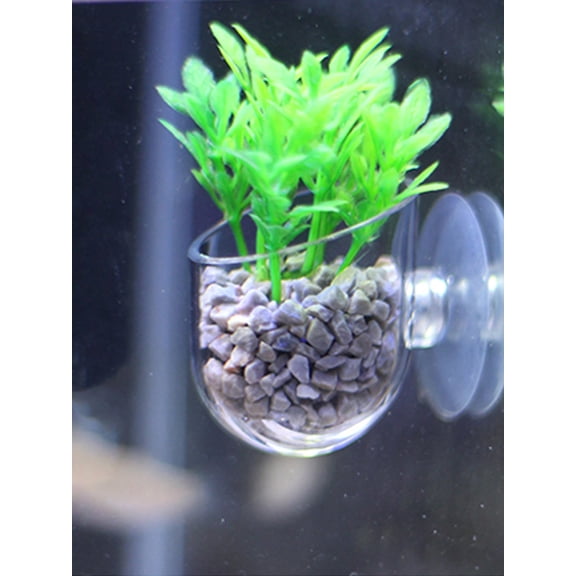 Plastic Fish Tank Decoration Cup Suitable for Loading Small Stones and Food 2Pcs 6*5.5cm