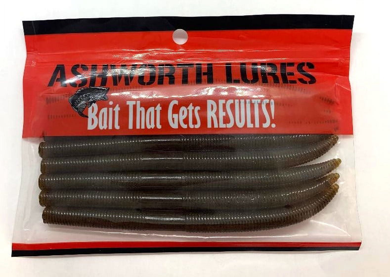 Plastic Fishing Worm Soft Bait - ASHWORTH LURES Chocolate 5.5