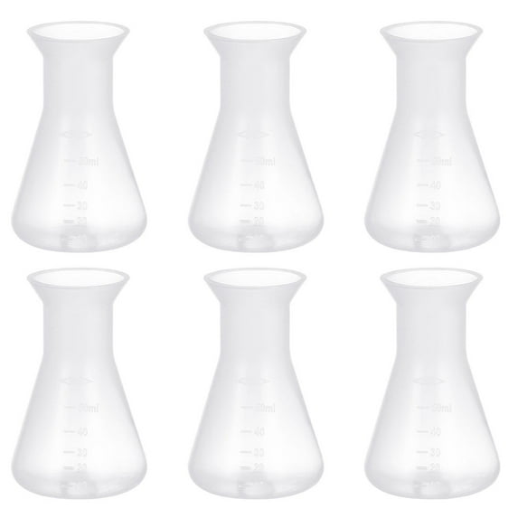 FUEENIRVA 18-Piece Transparent Conical Flask Set for Chemistry Lab, Widely Used in Research and Science Experiments