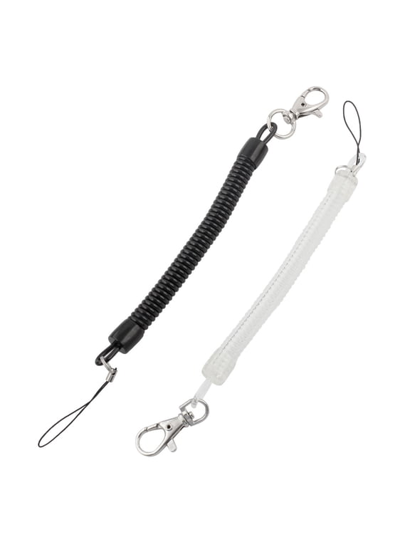 Plastic Flexible Anti Lost Buckle Spring Elastic Keychain 2 Pcs