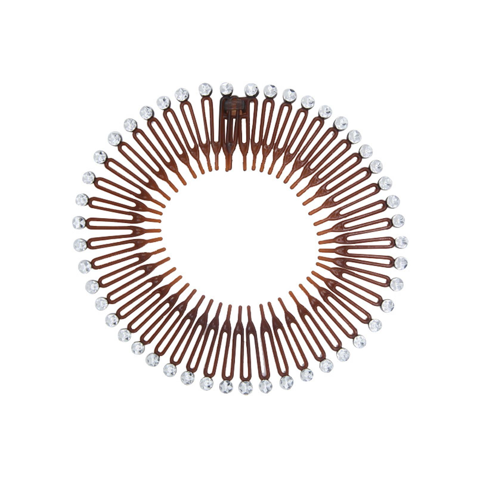 Plastic Flexible Full Circle Diamond Stretch Comb Teeth Headband Hair Band Clip T7A6