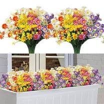 Plastic Flower*1 Artificial Flowers for Outdoors Faux Plastic Flowers Plants Artificial Greenery for Indoor Outside Garden Porch Window Hanging Planter Table Home Decor 1Psc