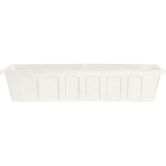 Plastic Flower Box Planter, White, 24-Inch