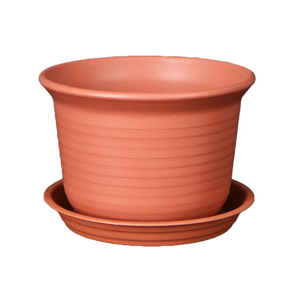 Chocolate Resin Plant Pots with Drainage Holes for Indoor Planting and Gardening Projects 6 Inch