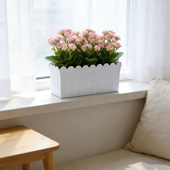 Plastic Flower Pot Fence Planter Box for Indoor Outdoor Garden Balcony and Patio Decoration
