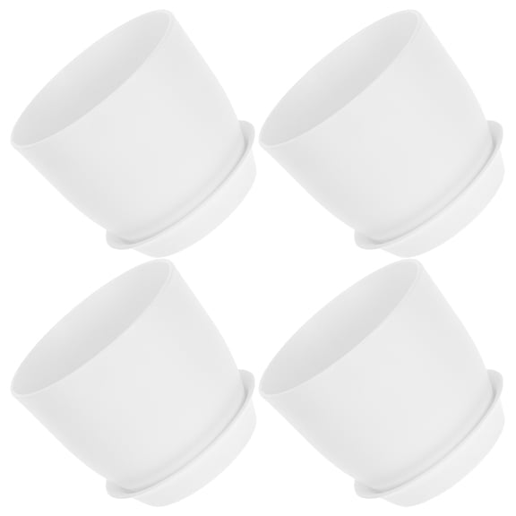 WASHWEPE White Flower Pots For Houseplants 1 Set 4.52X3.93X2.75In