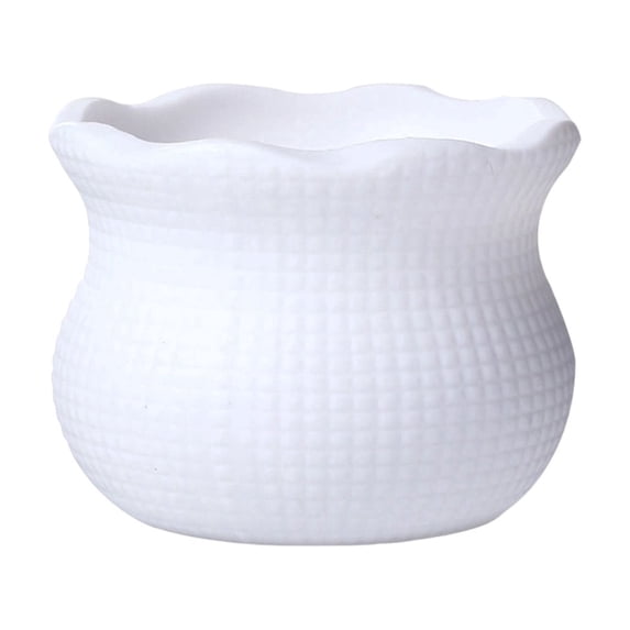 Plastic Flower Pots, 2.36 IN Plaid Textured Mini Greenery Planters for Succulents Small Plants