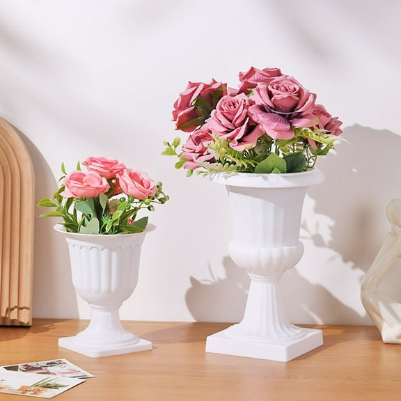 Plastic Flower Pots, White Split Half Pots, Suitable for Imitation Flower Arrangement, Decorative Gardening Planter for Home Living Room, Indoor Outdoor Use, Versatile Home Accent