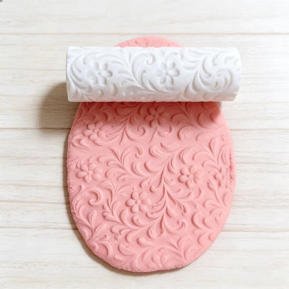 Plastic Flower Roller - Horizontal Embossing Tool for Pottery, DIY Crafts, and Jewelry Making