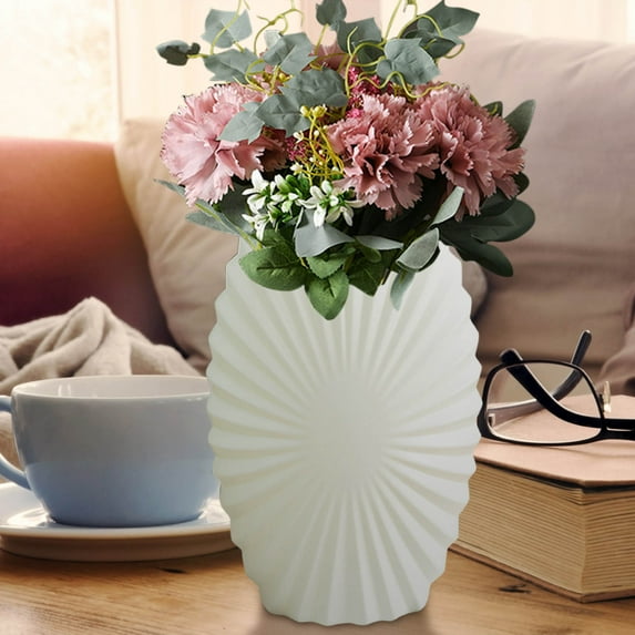 Plastic Flower Vase Decorative Vase For Flowers Modern Vase For Home Decor Living Room Wedding Shelf Bouquet Display, Lightweight Durable Vase Adds Stylish Accent For Tabletop Centerpieces