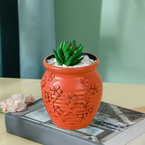 Plastic Flower Vase, Decorative Vase for Flowers, Small and Cute for Home Living Room Dining Wedding Bouquet Decor (5 inches)