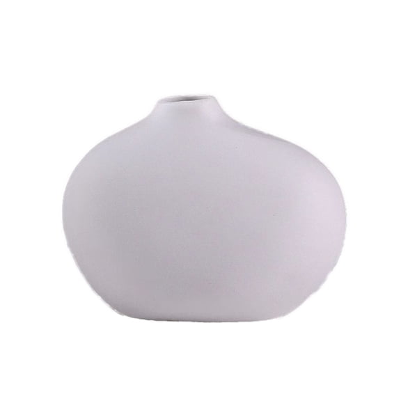 Plastic Flower Vase Narrow Opening Tabletop Centerpiece, Faux Ceramic Modern Decorative Planter for Dried Bouquets Home Office Shelf Decor
