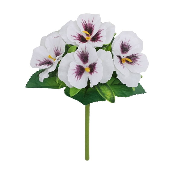 Plastic Flowers Bouquet, Set of 5 Artificial Clusters for Vase, Home Indoor Wedding Table Centerpiece Decor, Outdoor And Indoor Use, Weather-Resistant And Easy to Style, A Single *Pansy Orchid