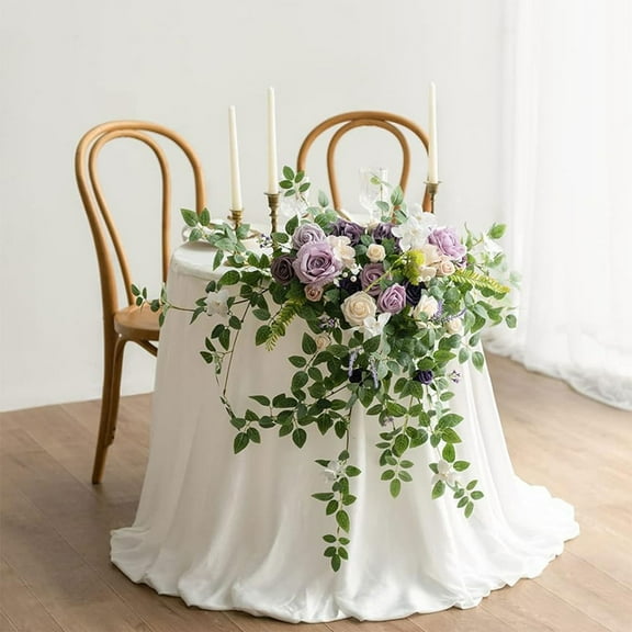 Plastic Flowers Spring Summer Simulation Flower Chair Back Flower Arch Flower 2 Piece Set Wedding Table Flower Festival Banquet Indoor Room