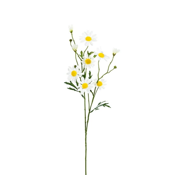 Plastic Flowers for Outdoors, White and Yellow Cloth Bouquets, 20.86 Inches Long, Artificial Flowers for Outdoors, Home and Garden Decor