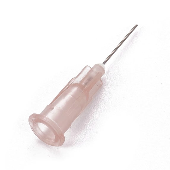 Plastic Fluid Precision Blunt Needle Dispense Tips Misty Rose 7.5x6.5x30mm Inner Diameter: 4mm Pin: 0.46mm