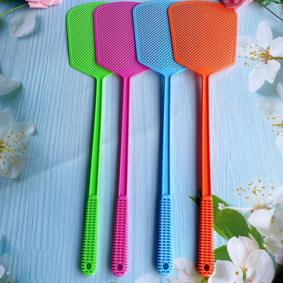 Plastic Fly Swatter Long Handle, Thickened Mesh Fly Swatter for Home Kitchen, Heavy Duty Insect Swatter for Outdoor Summer, 19.7 Inches
