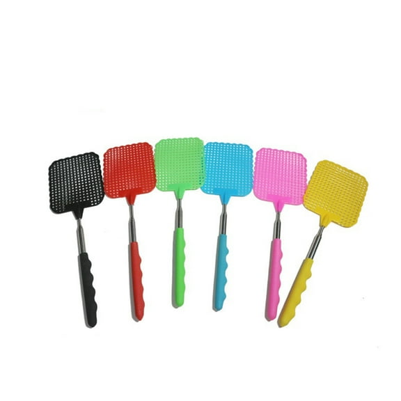 Plastic Fly Swatter Mini Fly Swatter with Retractable Stainless Steel Rod Fly Swatter for Indoors Fly Racket