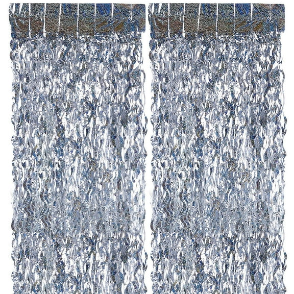 Plastic Foil Fringe Curtains Sequin Shimmer Wall Backdrops for Birthday Wedding Party Christmas Baby Shower Decorations Silver 10~24mm about 2m/pc