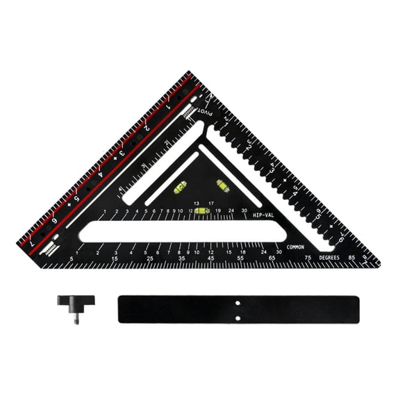 Plastic Foldable Triangles Square Ruler With Positioning Bar For Precise Drafting Angles Measurement, Accurate Drawing