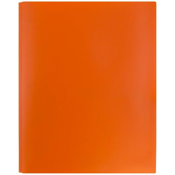 Plastic Folder with Pockets Prongs Colored Folders in Assorted Colors with Fasteners A4 Clip Folder, Colored Plastic File Holder, Pocket Folder with Prongs School Office Document Folder(Orange)