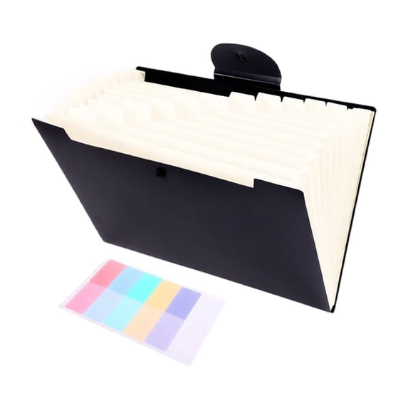 Plastic Folders With 8 Pockets Expandable File Organizer Folder with Dividers, Plastic Pocket Folders for Documents, for Office School Supplies 01-Beige