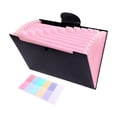 thumbnail image 1 of Plastic Folders With 8 Pockets Expandable File Organizer Folder with Dividers, Plastic Pocket Folders for Documents, for Office School Supplies 06-Pink, 1 of 3