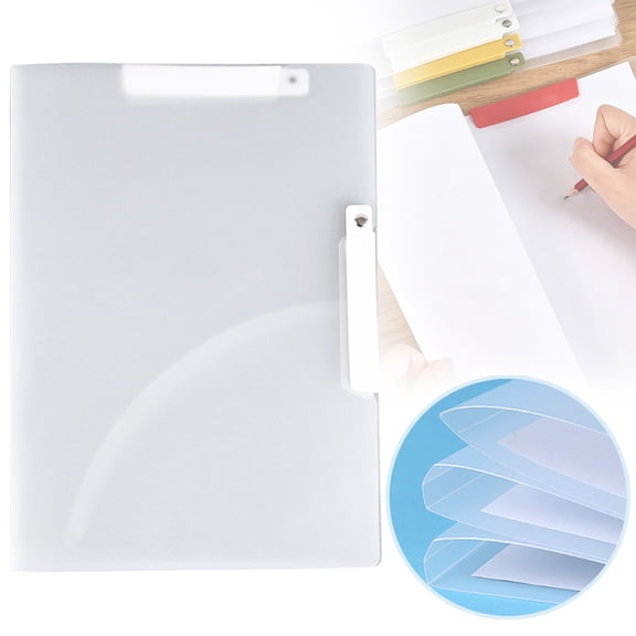 Plastic Folders, A4 Rotatable Double Pull Rod Folder, for office Contract Sorting, Student Exam Paper Arrangement, Home File Collation and Business Meeting Material Organizing (White)