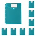 thumbnail image 1 of Plastic Folders with Button Closure and Removable Mark Label, 11-Hole Vertical File Sleeves for 3-Ring Binders, Durable Letter Size Document Organizers, Green, 10-Pack, By Cosmug, 1 of 5