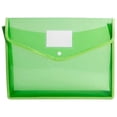 thumbnail image 1 of Plastic Folders, Cxui Legal Size Document Folder with Snap Button, Transparent Plastic File Organizer for Office Certificate Storage, Multifunctional Portfolio Envelope Holder Green, 1 of 5